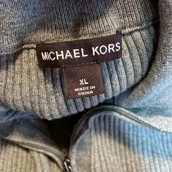 Michael Kors Men’s Pullover Sweater, 1/4 Zip, Grey XL - Picture 4 of 8